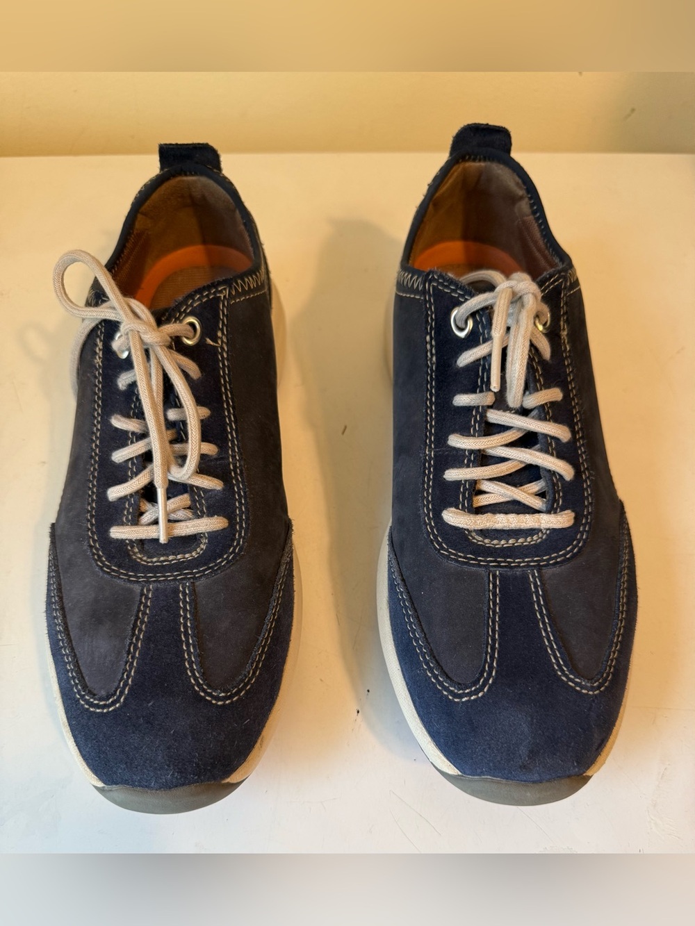 Clarks Mens Uncast Blue Unbuckle Suede Sneakers Size 9 Lace Up Casual Walking